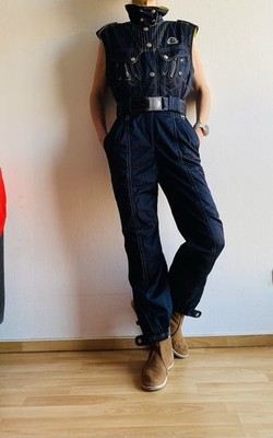 RARE VINTAGE PHENIX Skianzug Après-Ski Overall Navy Neon Gr. M Ärmellos TOP HH