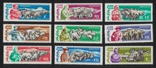 Mongolia Horses Goats Oxes Cattle Animal Husbandry 9v 1961 MNH SG#233-241