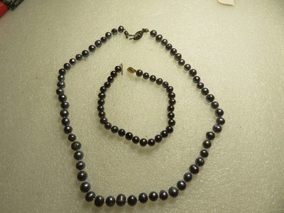 Echte Tahiti 2 mm PFAU Farbe Südsee Perlenkette und Armband mit 10k