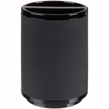 Soft Touch Black Plastic Toothbrush Holder for Adults and Kids