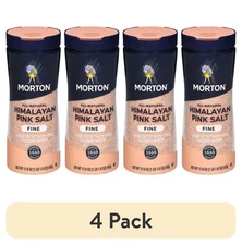 (4pk) Morton Himalayan Pink Salt - Fine Grain, All-Natural, 17.6oz