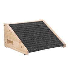 Sturdy Wooden Dog Ramp for Indoor Use Khaki Non Senior