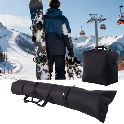 Skiaufbewahrung Rack Set mit Tragetaschen für Ski und Schuhe in Farbe Schwarz