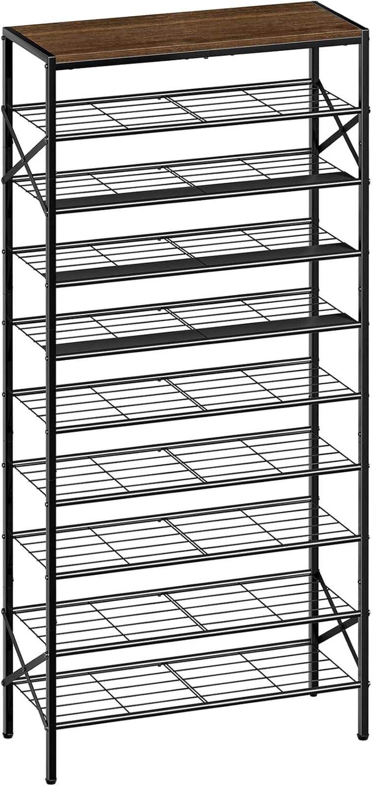 10-Tier Tall Shoe Rack Organizer Shoe Storage for Entryway 30-40 Pairs Metal Sho