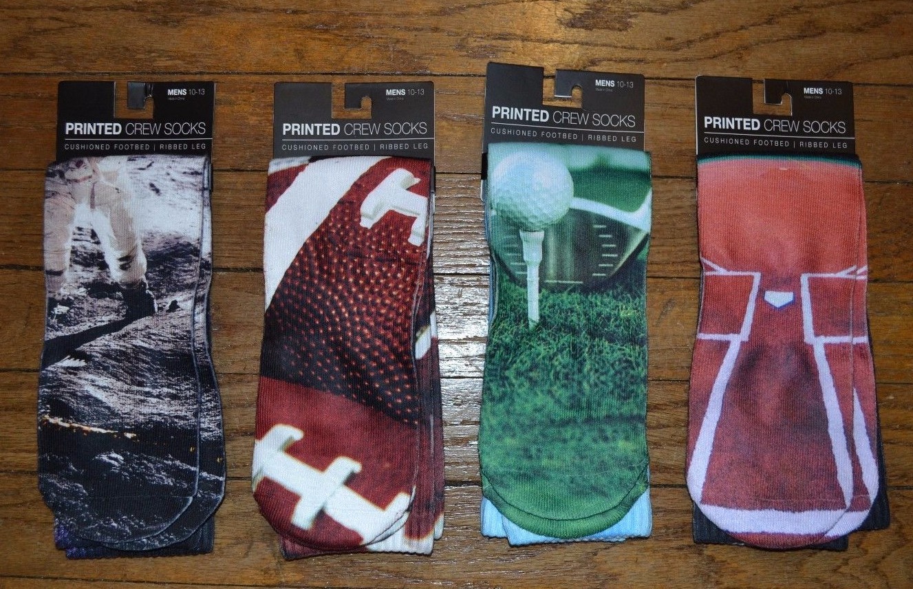 Men's Cushioned Crew Socks Size 10-13 for Golf Baseball Football-image