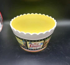 2007 Disney Ceramic Movie Night Large Serving Bowl 5 1/2” X 8 1/2”.