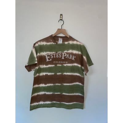 Vintage Ester Park CO Colorado Green Brown White Shirt NWT VTG L Large
