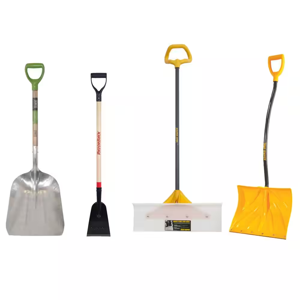 4-Piece Deluxe Snow and Ice Removal Combo Garden Tool Set