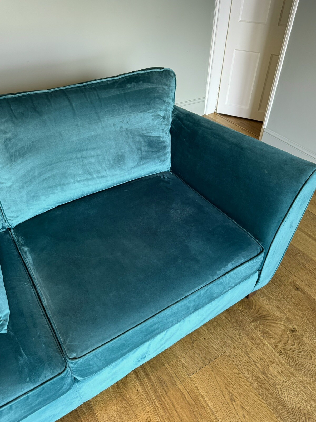 3 Seater SOFOLOGY CANTERBURY Sofa In TEAL VELVET RRP £1099 BARELY USED eBay