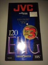 JVC 3-Pack Blank VHS Tapes Brand New SEALED One T-120 EHG and Two T-120 SX