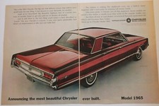 Print Ad Chrysler 2-page 1965 Model Sports-bred 300 Red 4-door Vintage Viceroy