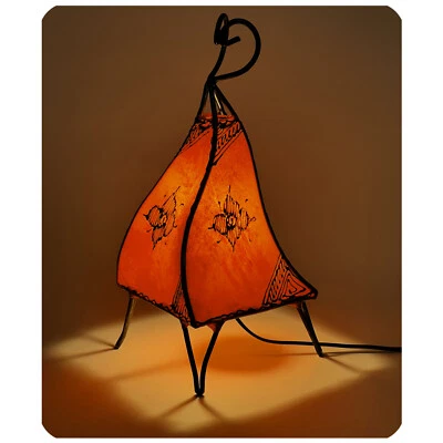 Orientalische Marokkanische Stehlampe Leder Lampe Hennalampe Lederleuchte Melah - Bild 1 von 4