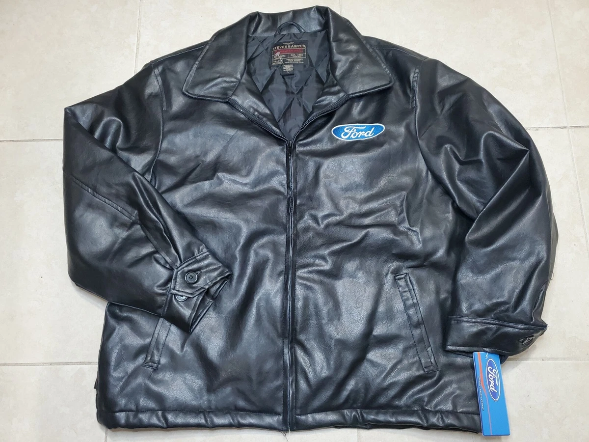 New with Tags Steve Barry s Polyvinyl Leather Ford Jacket Size Large Black
