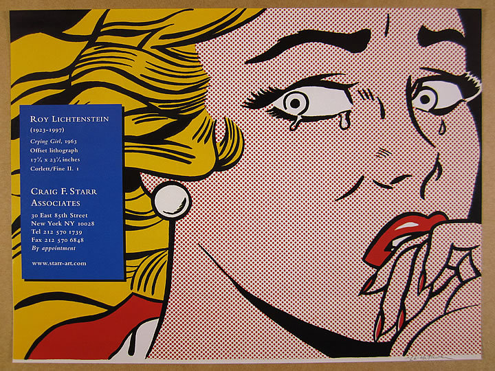 2001 Roy Lichtenstein Crying Girl lithograph NYC gallery