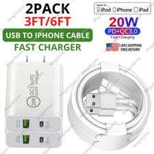 Fast Wall Charger Block For iPhone 13 12 11 8 7 SE XR iPad USB 20W Power Adapter