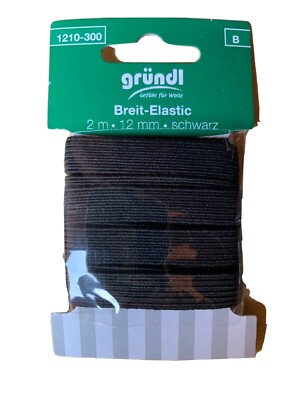Gummilitze Gummiband Schlüpfer Gummi Gummi  Gründl 2mx12mm Schwarz Super Elastic
