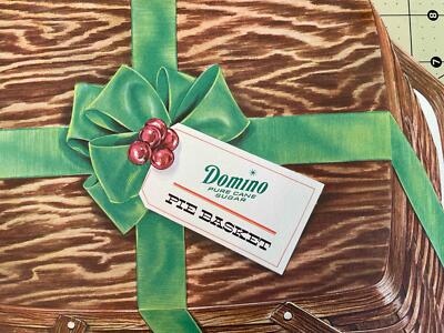 1964 DOMINO SUGAR DIE CUT PAPER PIE PICNIC BASKET LARGE ADVERTISING ORDER FORM