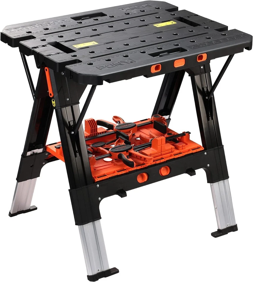 Pony 2-in-1 Portable Work Bench with 4-PC Clamp&2-PC Safety Strap&4-PC Bench Dog - Image 2 of 4