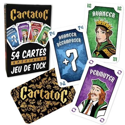 CARTATOC® - Jeu de 54 cartes spéciales jeux de Tock, Marque Française LEDELIRANT - Photo 1/4