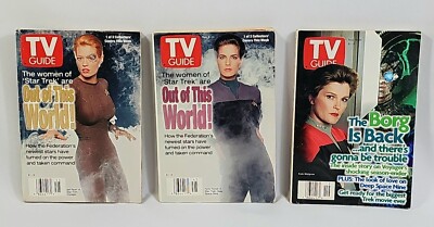 3 Collectable STAR TREK TV Guides From 1997 Women of  Deep Space Nine  & Voyager