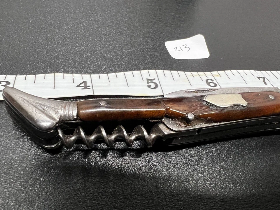 Cuchillo plegable y herramienta sacacorchos vintage de principios de 1900 Lady Boot 2 hojas Foto 2 de 4