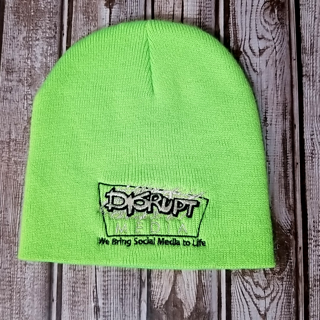 Neon Green Knit Acrylic Skullcap Beanie for Winter Warmth
