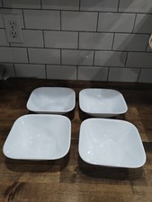Corelle Pure White Vitrelle 6.25" Square Soup Salad Cereal Bowls 