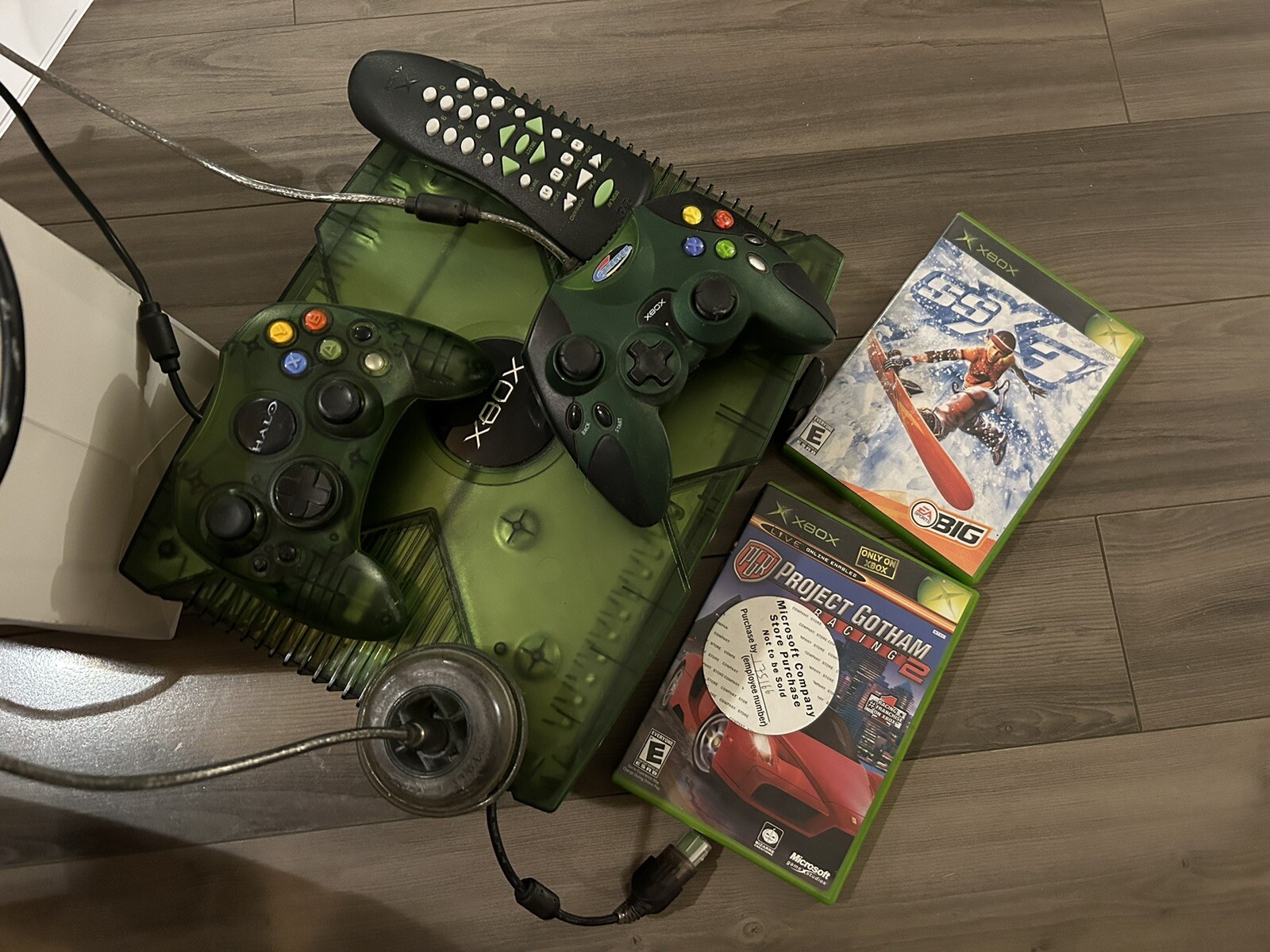 ORIGINAL Xbox Halo Special Edition Green Console System Bundle 2 Games