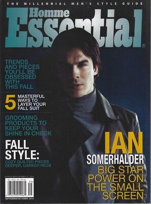 Ian Somerhalder Essential Homme Magazine September October 2012
