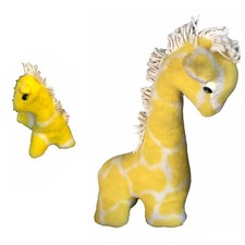 LOT Of 2 Eden vintage plush musical Rattle "bell Ball" giraffe stuffed baby toy