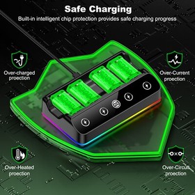 4 Pack 6200mWh Rechargeable Controller Battery Pack for Xbox Series X|S/Xbox One