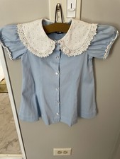 Vintage Girl  s Blue dress With Collar