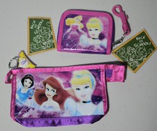 Disney Store Exclusive Purple Princess Zippered Bag and Bi-fold Wallet