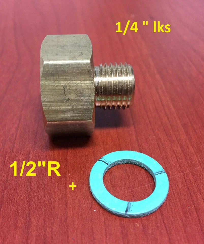 GASLINE Übergang 1/2 " R x 1/4 " lks Gas Adapter Gaskocher Gasherd Gasbackofen LPG Neu