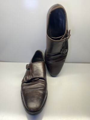 SUITSUPPLY Brown Leather Double Monk Strap Dress Men display picture 2