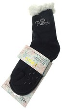 Princess Sherpa Fur Lined Thick Thermal Socks Gray Anti Slip Womens Xmas Gift