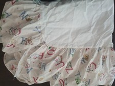 Gerber VTG Always Baby Teddy Bear Giraffe Baby Crib skirt dust Ruffle Alphabet