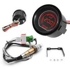 52mm Car Air Fuel Ratio Gauge Red&Blue Dual LED With Narrowband O2 Oxygen Sensor