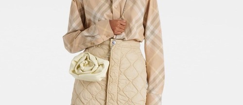 New Burberry Knight Rose Clutch Chain 🎁Crossbody Sherbet Bag Leather 3D Holiday