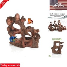 Natural Sunken Wood Aquarium Cave for Fish Reptile Hideout 7-10 Inch Rustic D...