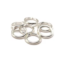 7mm, 18g, Silver Plated Open Jump Rings - US Seller