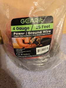 4 AWG CCA Wire 25ft Red Black Automotive Power Ground Amp Kit