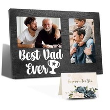 Ever 3D Wooden Picture Frame Gift - Double 4x6 Inch Frames, Ideal for Best Dad
