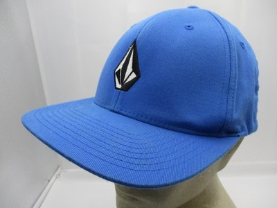 Vintage Volcom Hat Cap Fitted Blue Flex Fit Medium Skater Beach Snowboarding Men