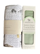 Baby Newborn Muslin Swaddle-Mint Green-36"x36"  Little unicorn swaddle