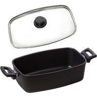 Eurolux GussbräTer 33 X 22 Cm Eckig Hoch Aluguss Beschichtet BräTer & Glasdeckel