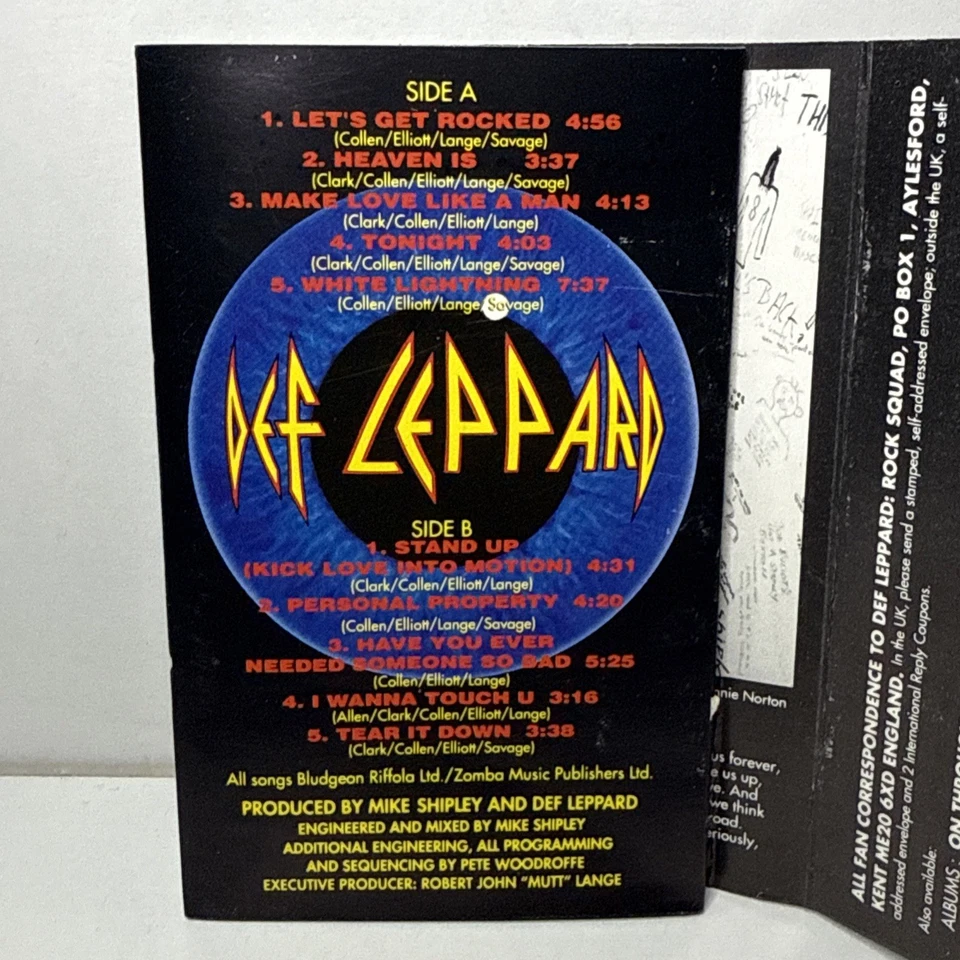 Def Leppard Adrenalize Cassette Album Rock UK Tape Metal Phonogram 1992 - Image 2 of 4