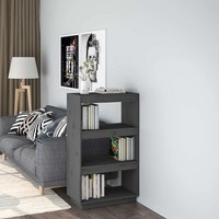 Raumteiler BüCherregal Grau Massivholz Kiefer 60X35X103 Cm