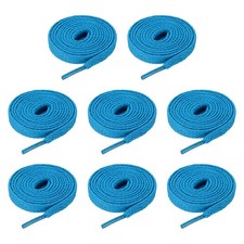 4 Pairs Flat Shoe Laces 5/16" x 120" Polyester Sneaker Shoestring, Blue