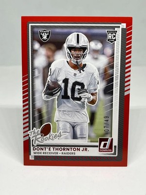 Dont'e Thornton Jr 2025 Donruss Rookies & Highlights Red /49 Raiders #DRH-23